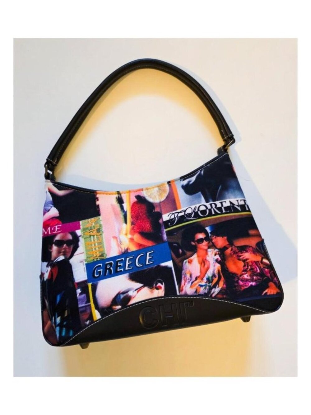 Greece Collage Baguette Purse
